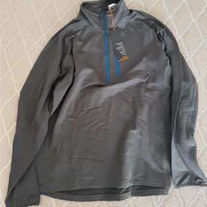 Orvis Charcoal and Teal Quarter-Zip Pullover